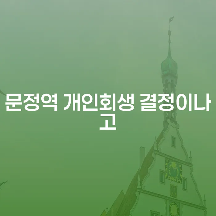 문정역 개인회생 결정이나고
