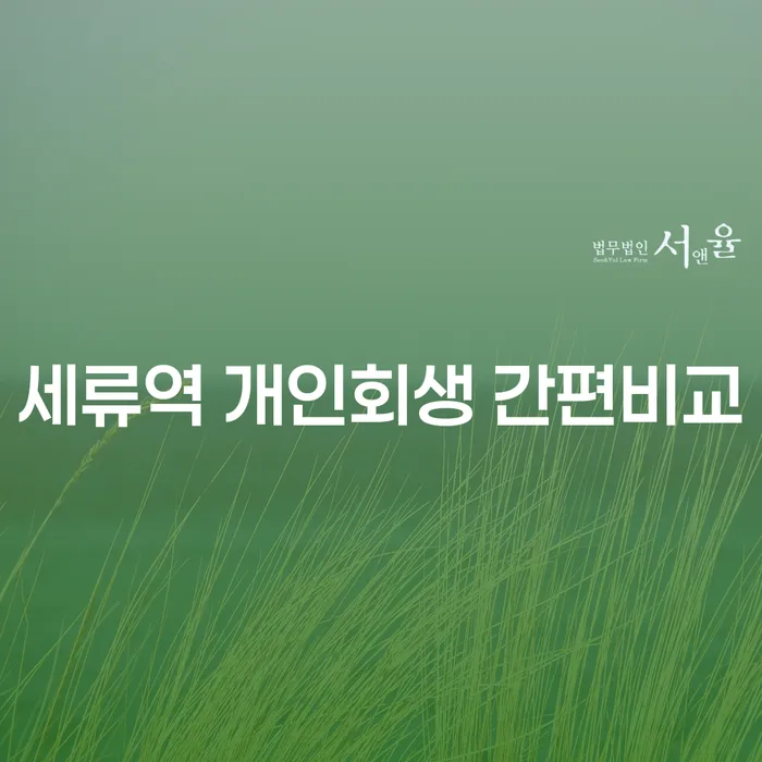 세류역 개인회생 간편비교