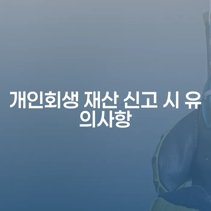 개인회생 재산 신고 시 유의사항: 무엇을 주의해야 할까요?