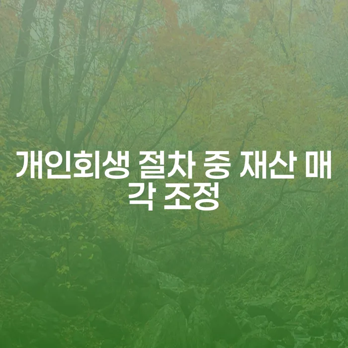 개인회생 절차 중 재산 매각 조정, 어떻게 해야 할까?